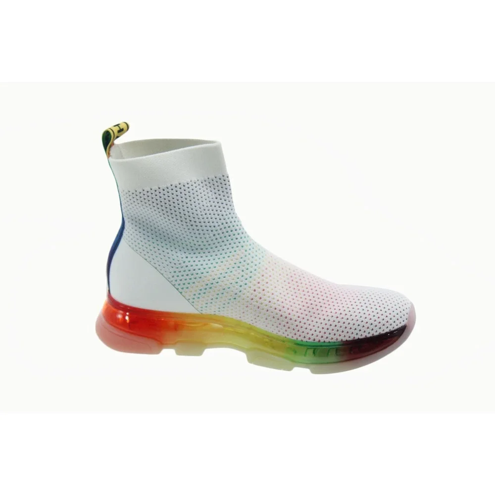 Michael Kors Kendra Rainbow Bootie White Knit Platform 5.5M 43T9KEFE7D